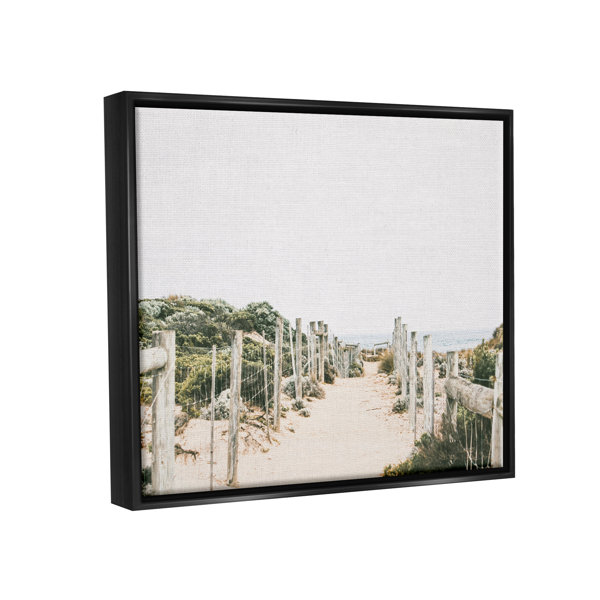 Dovecove Au446Framed Sandy Beach Boardwalk Landscape Framed On Canvas